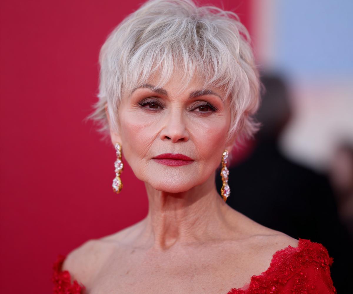 Silver Short Shag With Fringe