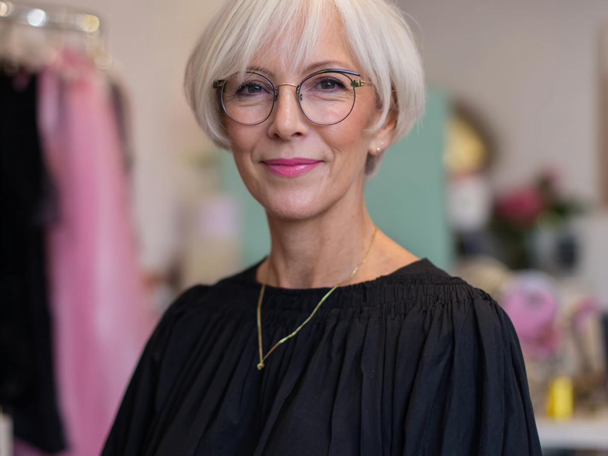 Short White Bob With Fringe