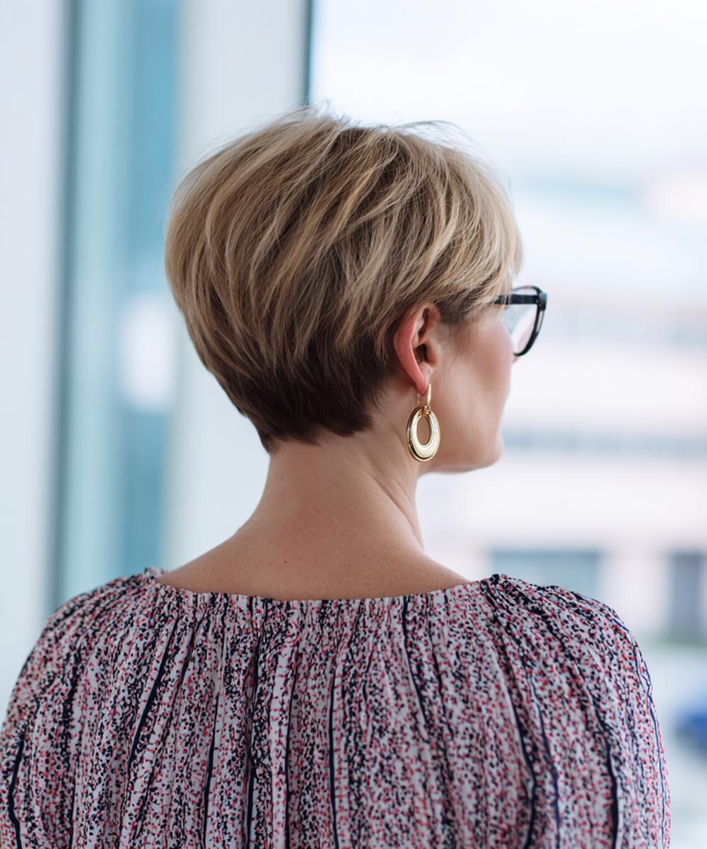 Layered Blonde Pixie Bob