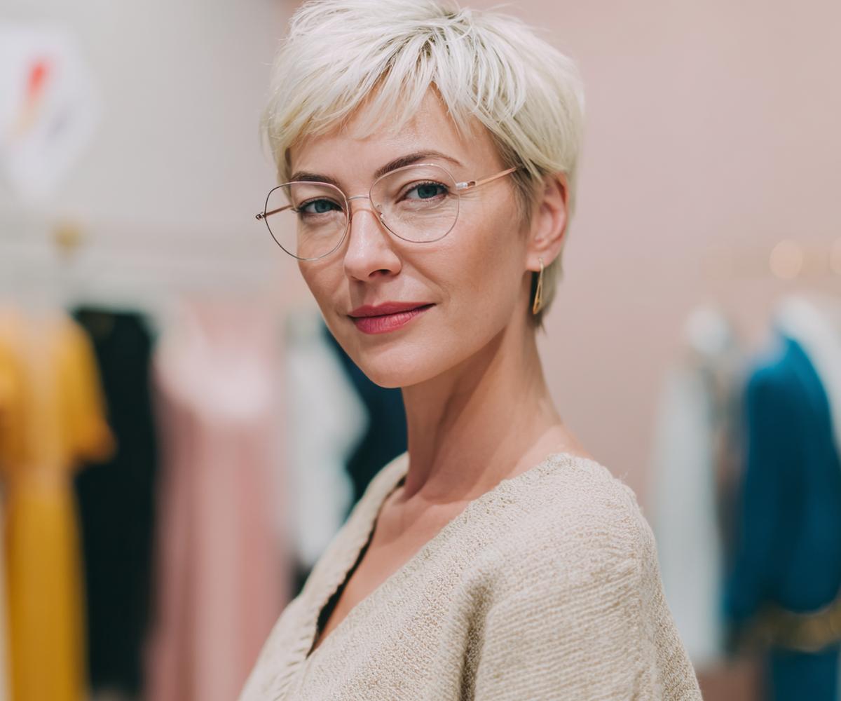 Textured Platinum Pixie Cut