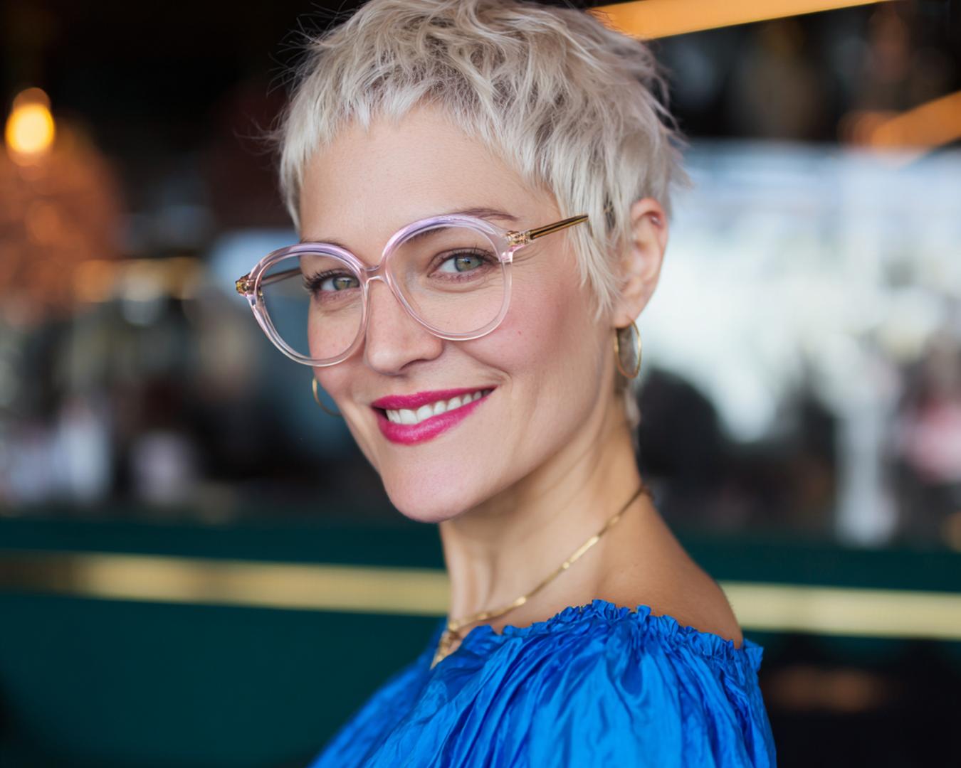 Choppy Platinum Crop With Bangs