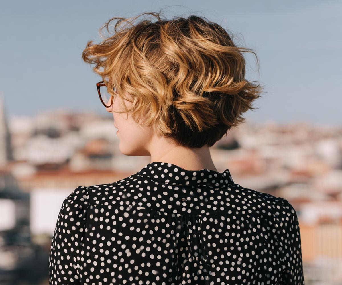 Wavy Blonde Stacked Bob
