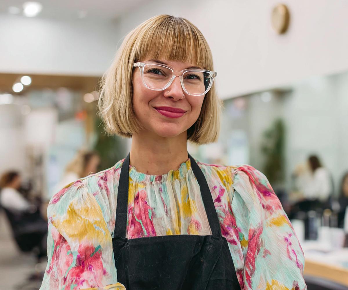 Blonde Blunt Bob With Bangs