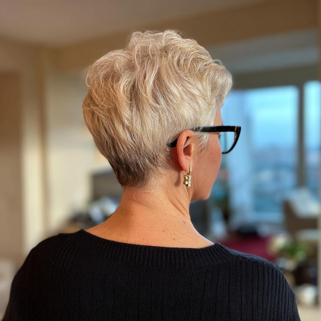 Textured Silver Pixie Cut