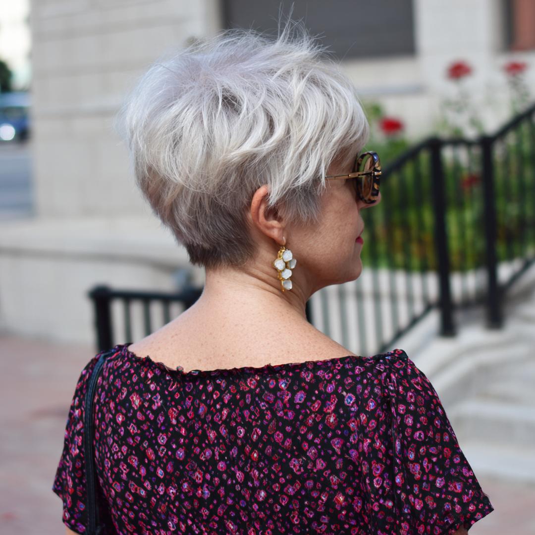 Layered Gray Pixie Cut