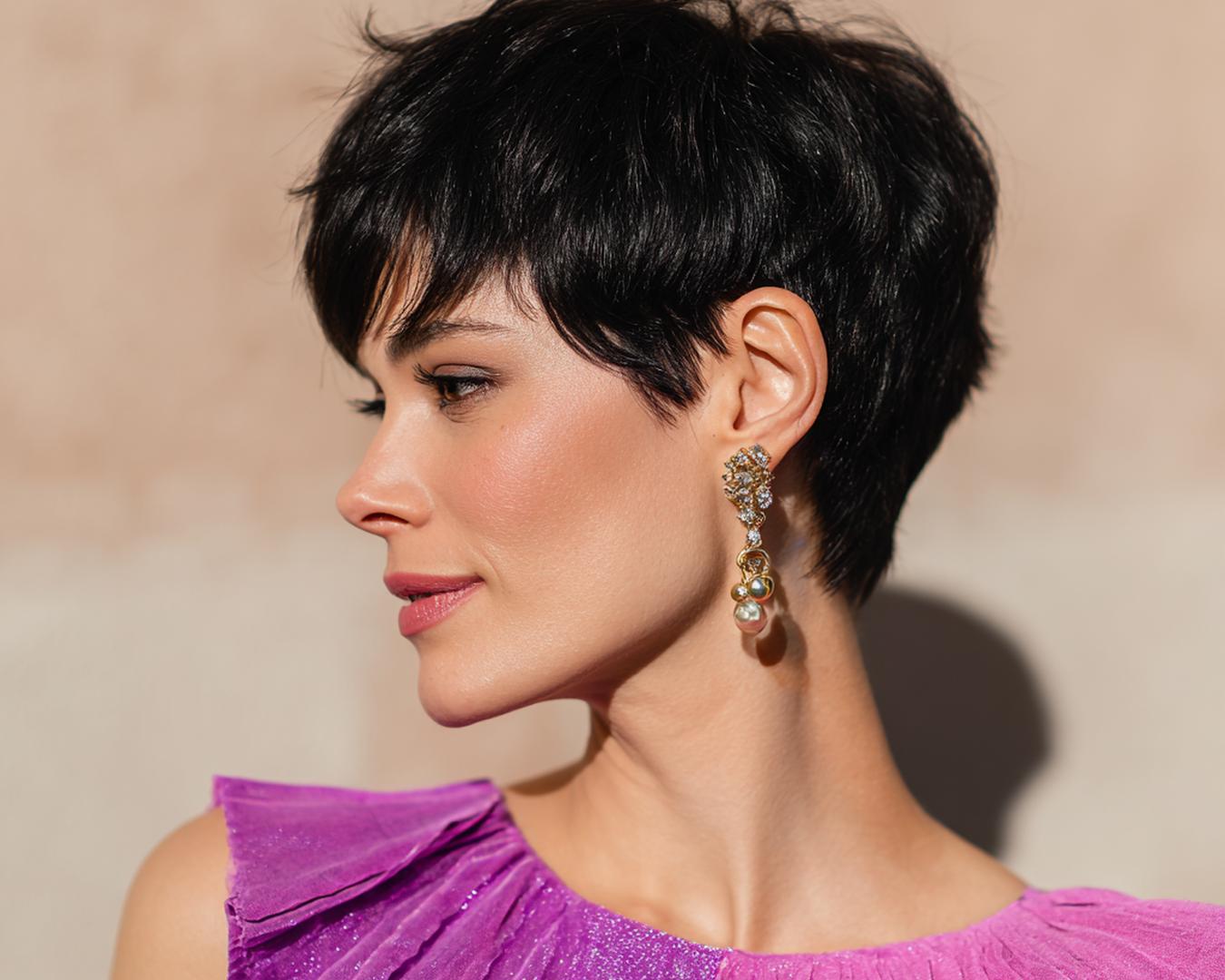 Textured Dark Pixie With Fringe