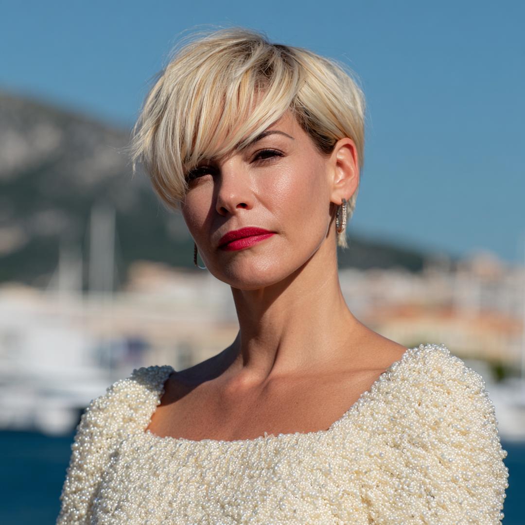 Blonde Long Pixie Side Fringe