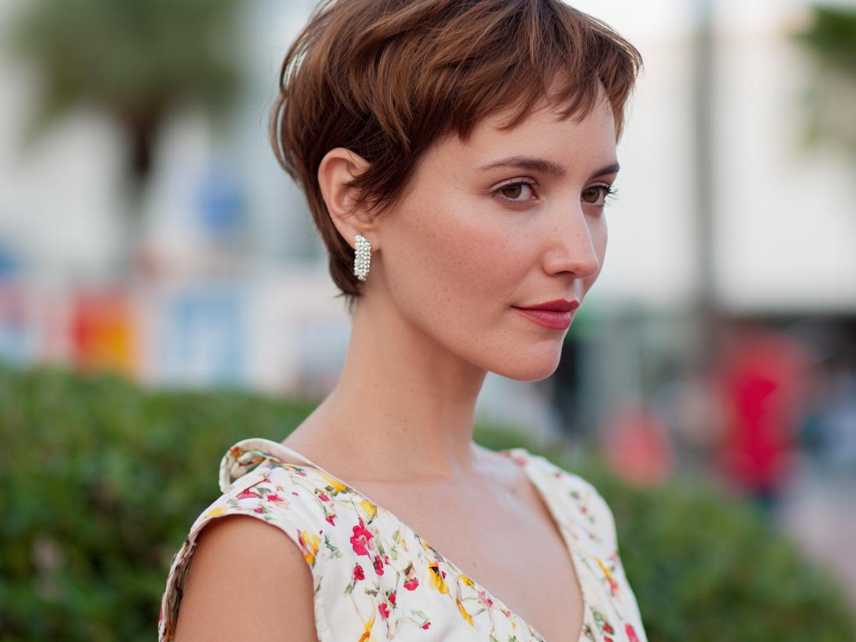 Brown Pixie With Side Bangs