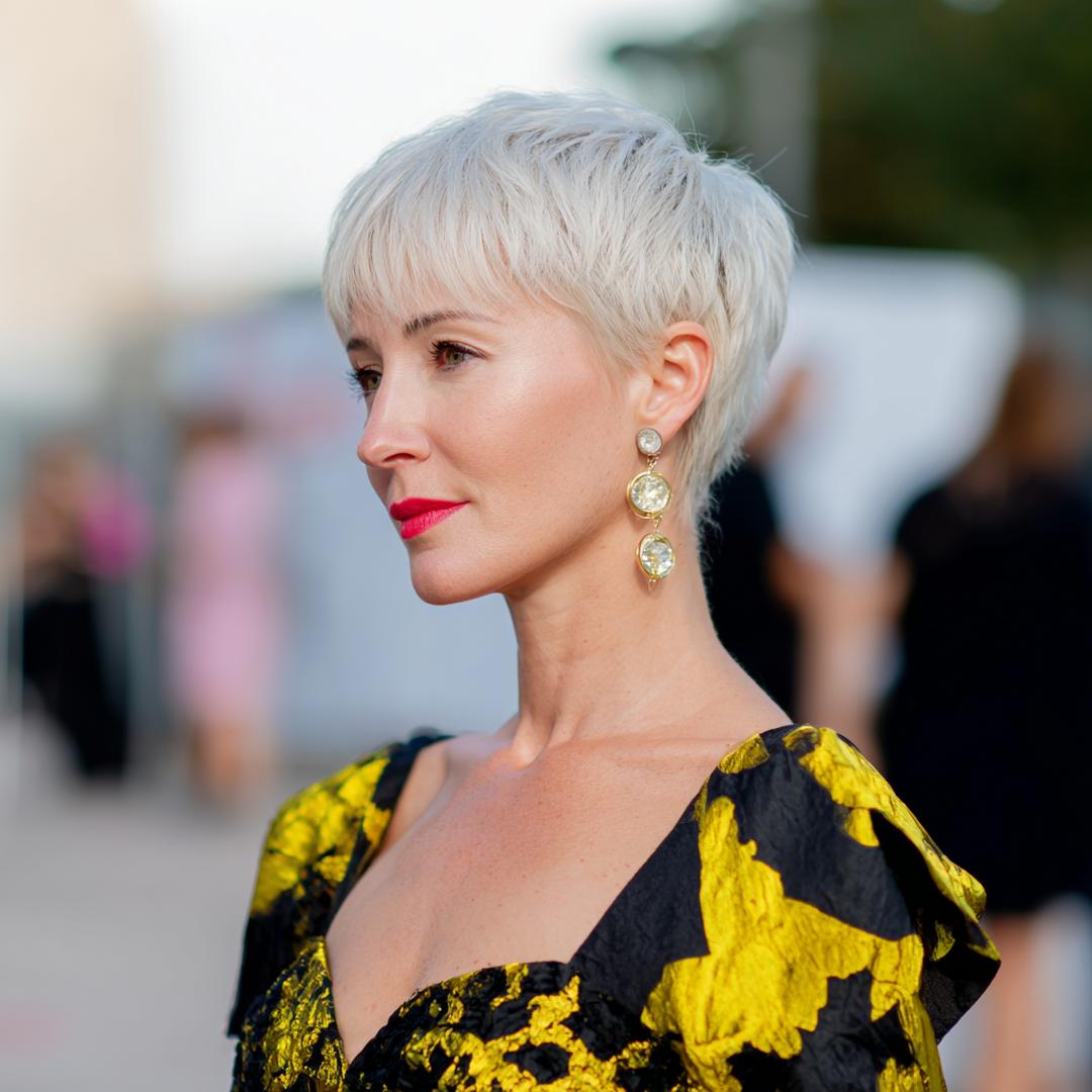 Silver Pixie With Micro Bangs