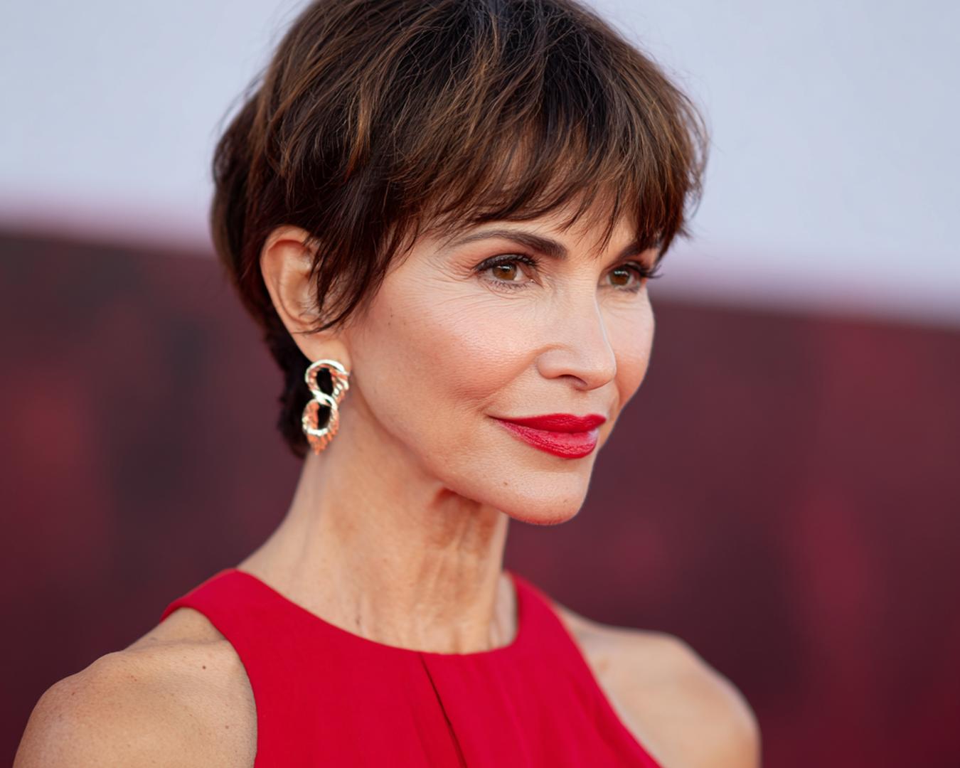 Tapered Brunette Pixie With Fringe