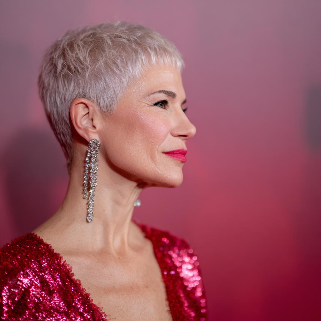 Silver Textured Pixie Crop