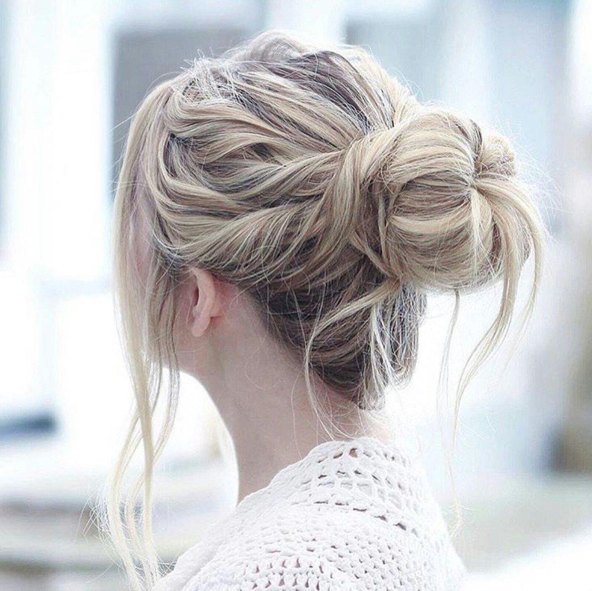 Loose bun for long hair