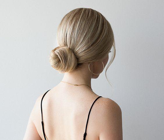 Low bun hairstyle thin hair