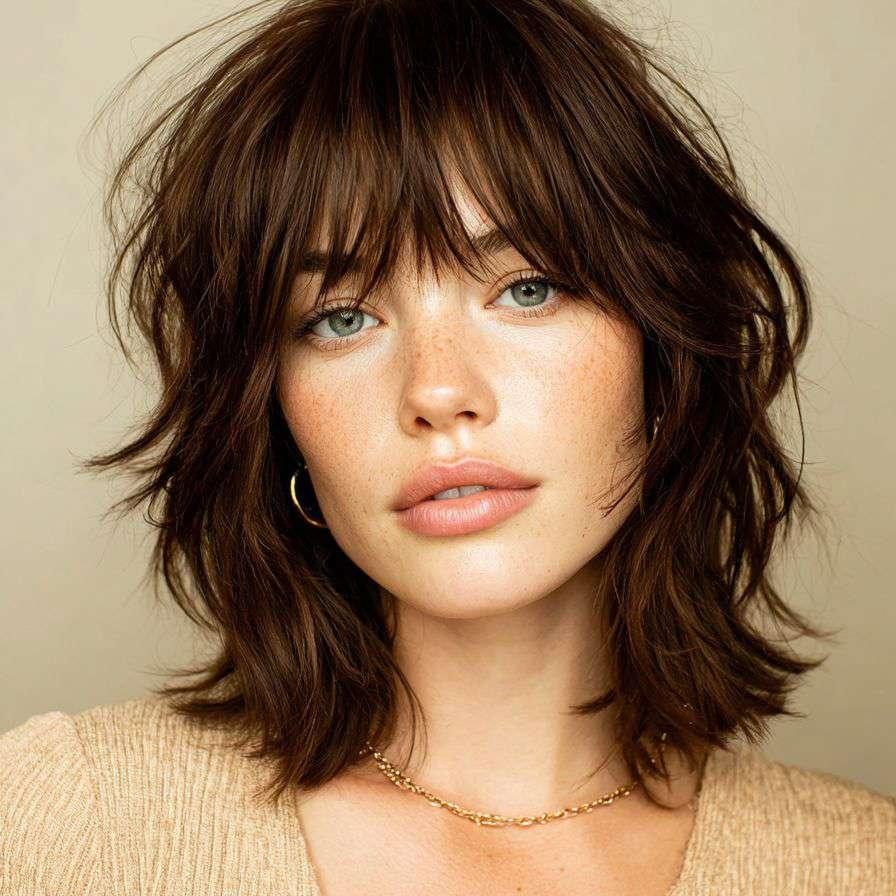Medium length shag haircut
