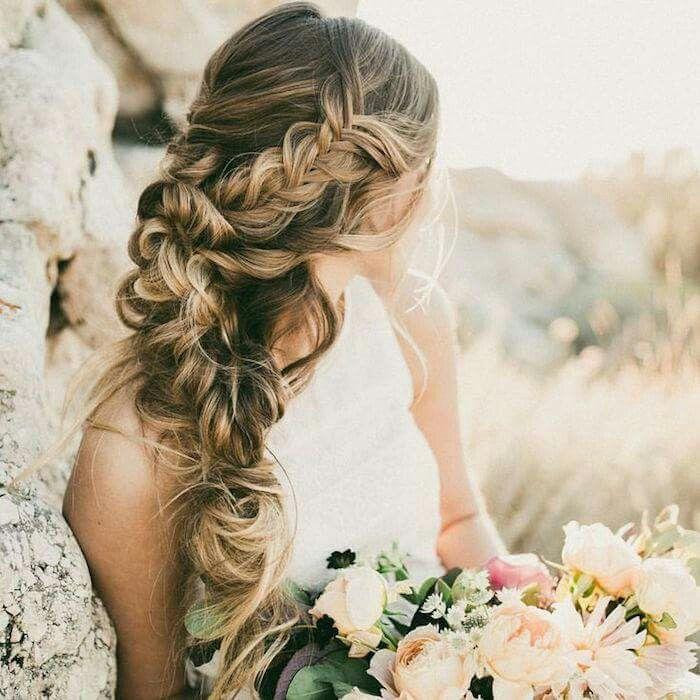 Messy braided wedding hairstyle