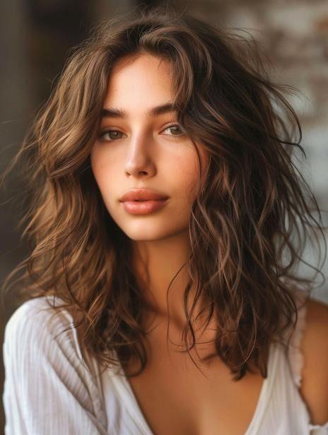 Messy wavy hairstyle