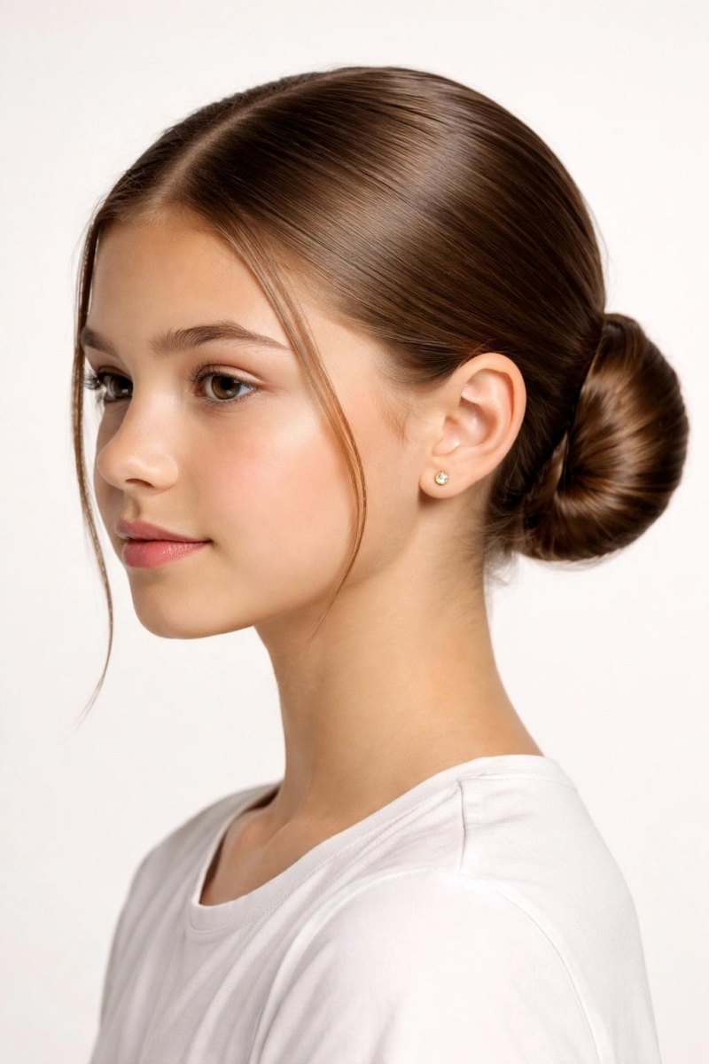 Minimalist clean school hairstyle
