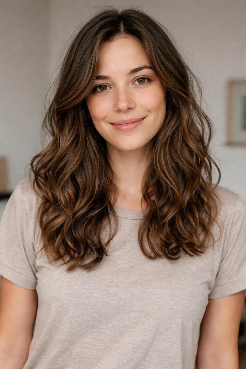 Woman with natural loose waves hairstyle
