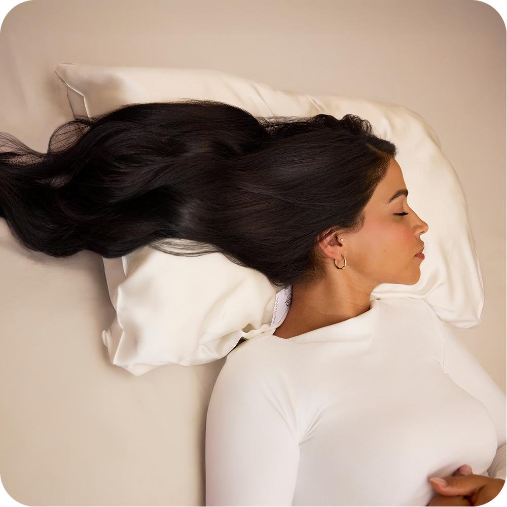 Silk pillowcase nighttime hair care