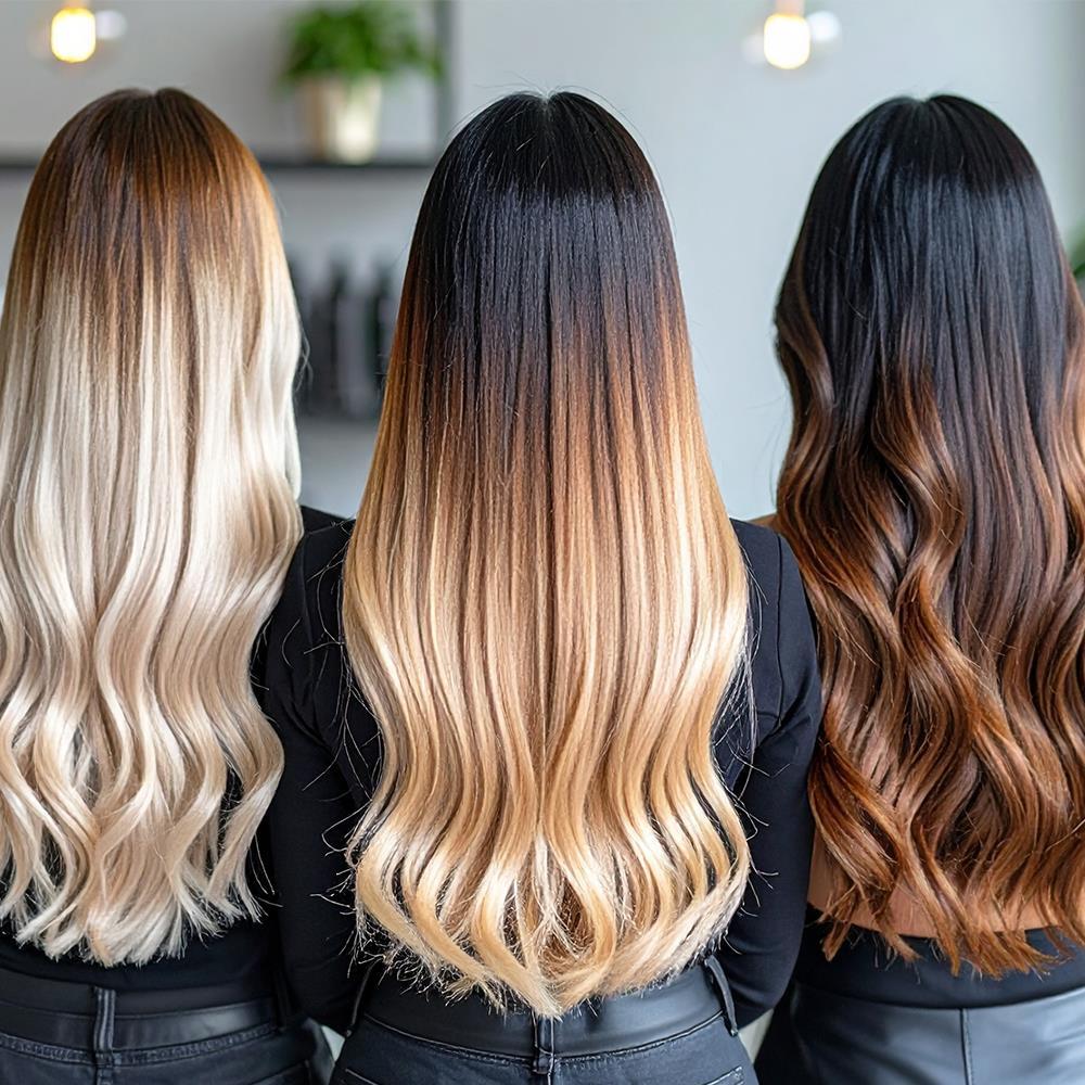 Ombre hair colour gradient