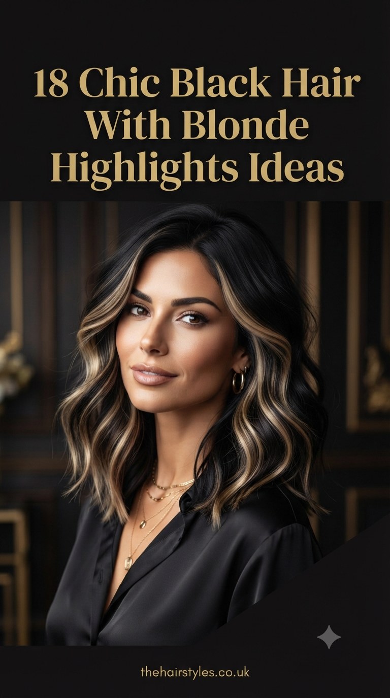 18 Chic Black Hair With Blonde Highlights Ideas