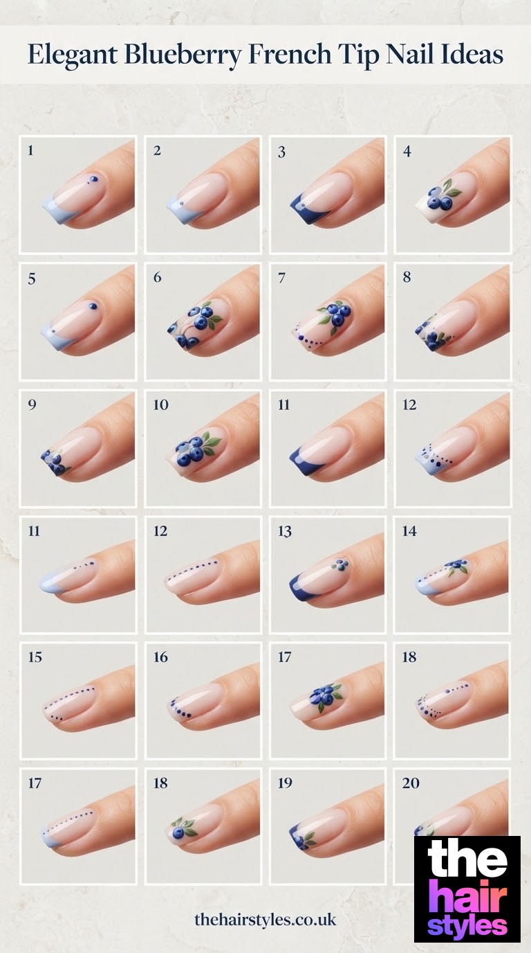 Elegant Blueberry French Tip Nail Ideas