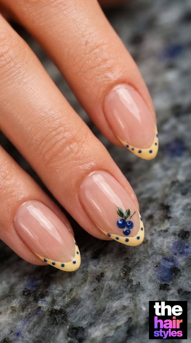 Elegant Blueberry French Tip Nails