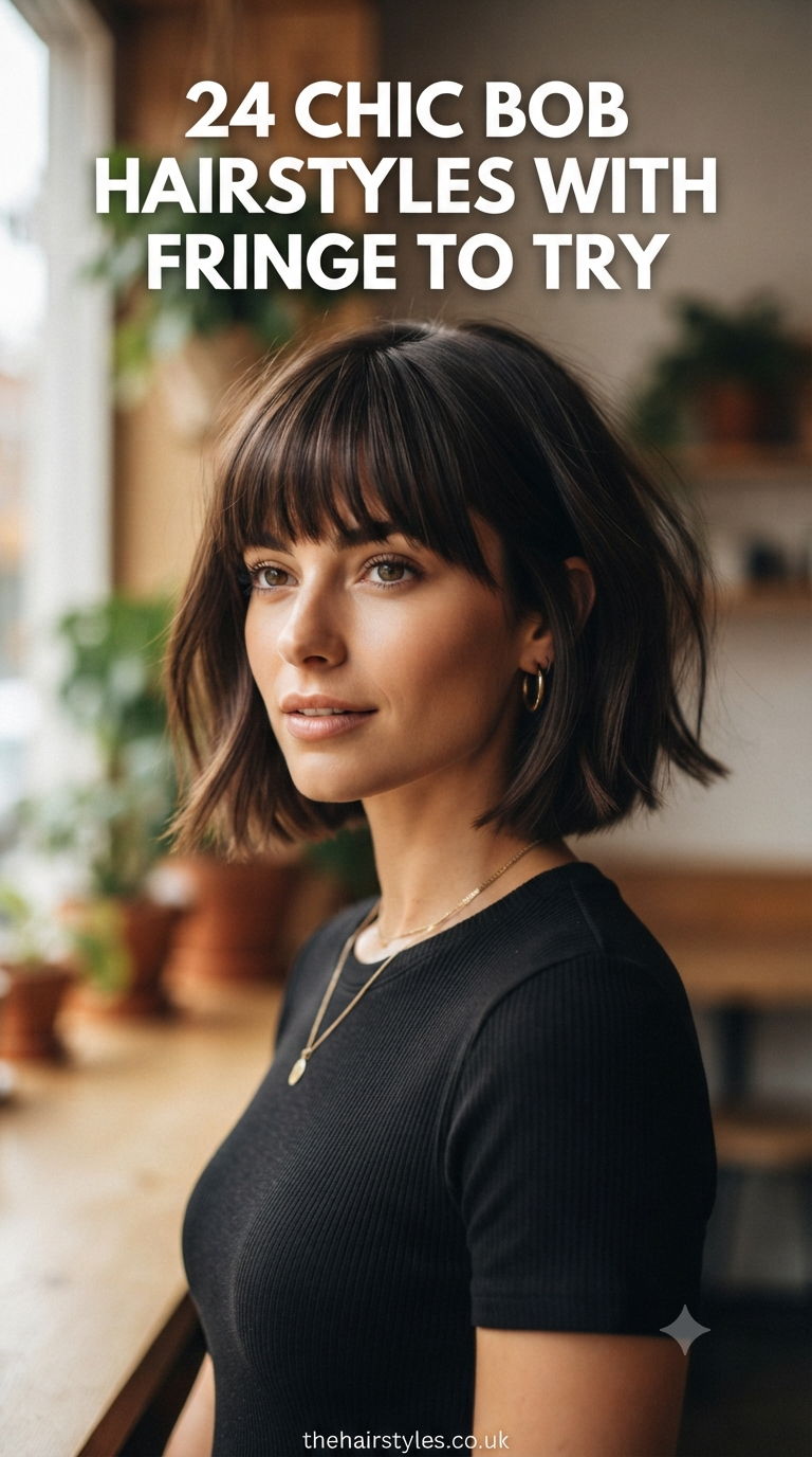 24 Chic Bob Hairstyles With Fringe To Try