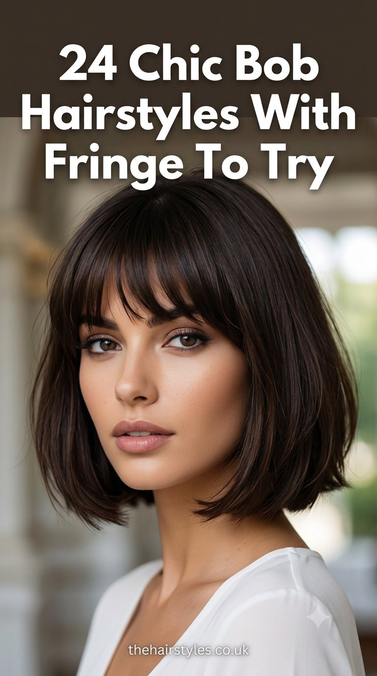 24 Chic Bob Hairstyles With Fringe To Try