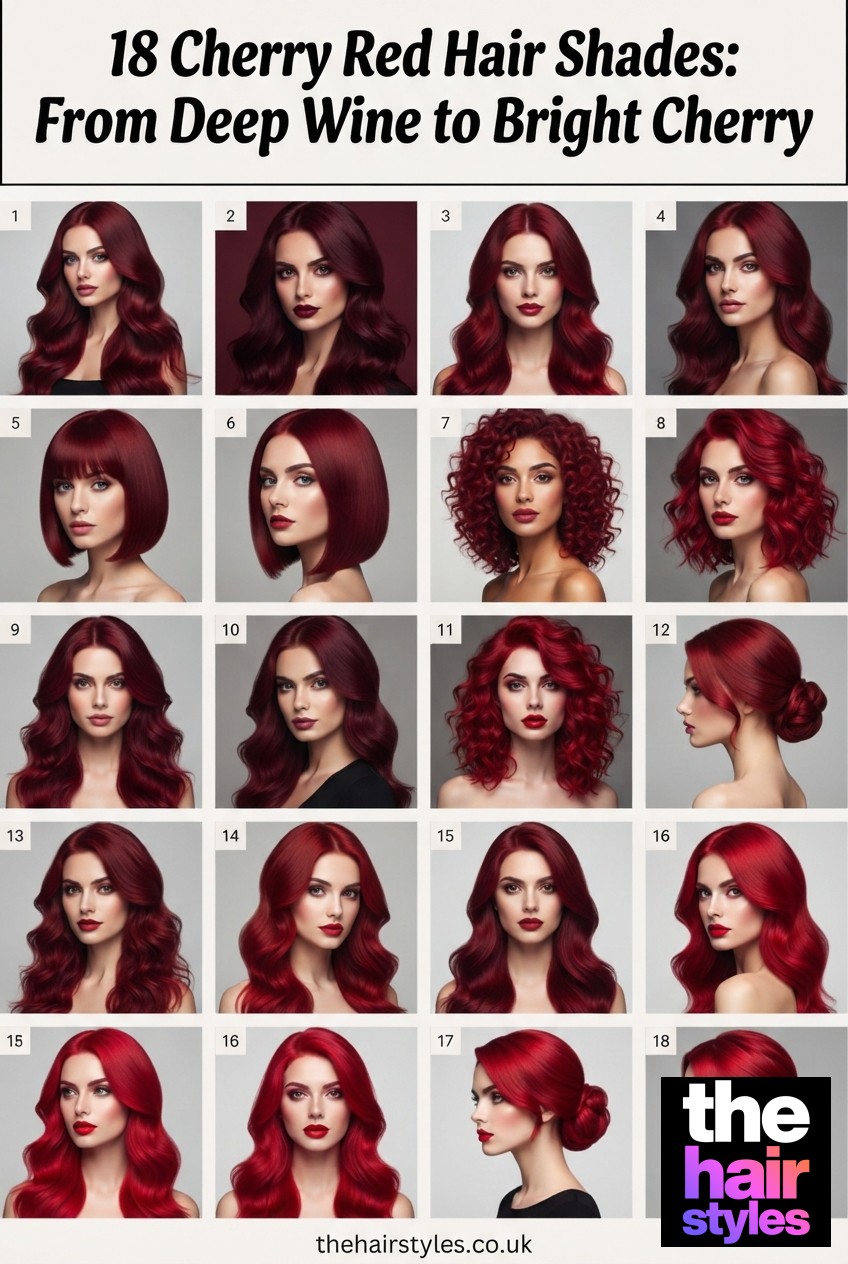 18 Cherry Red Hair Shades: From Deep Wine to Bright Cherry