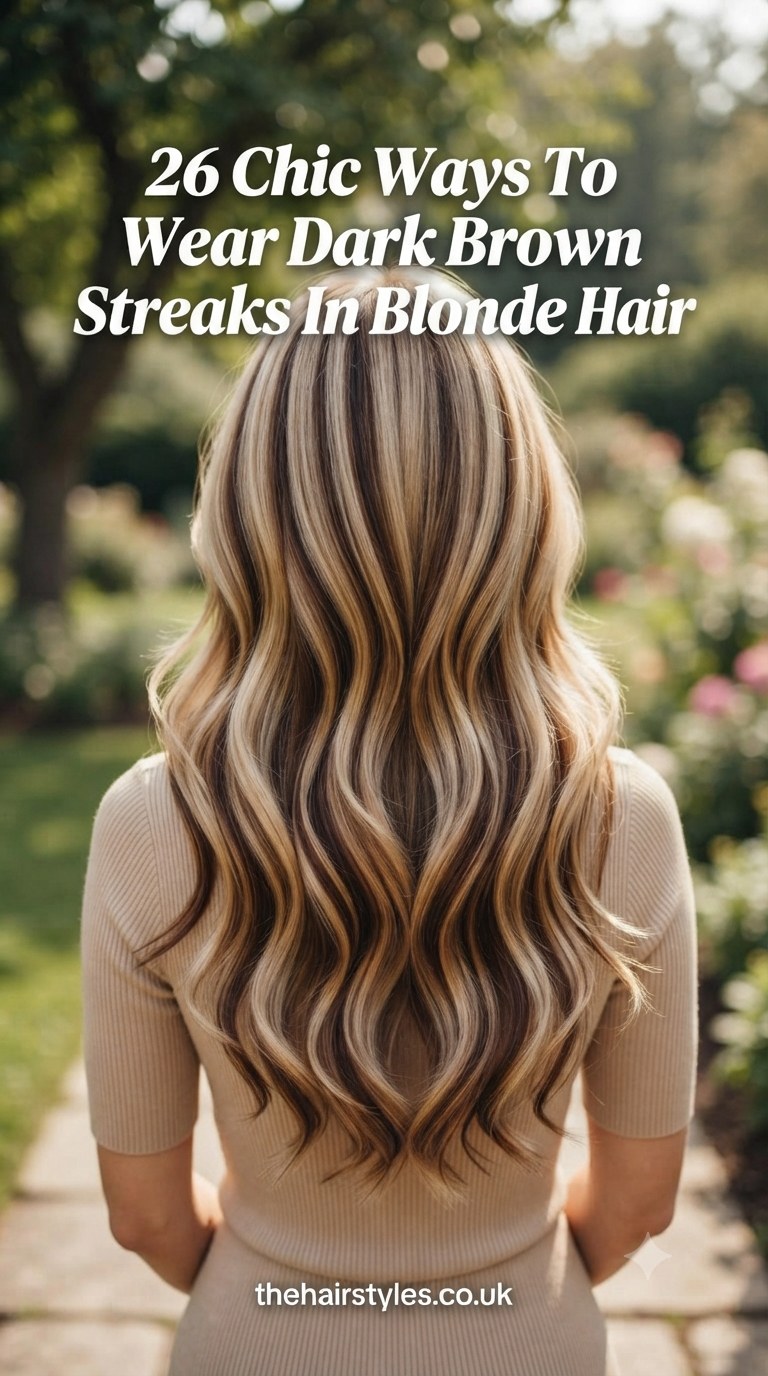 26 Chic Ways To Wear Dark Brown Streaks In Blonde Hair