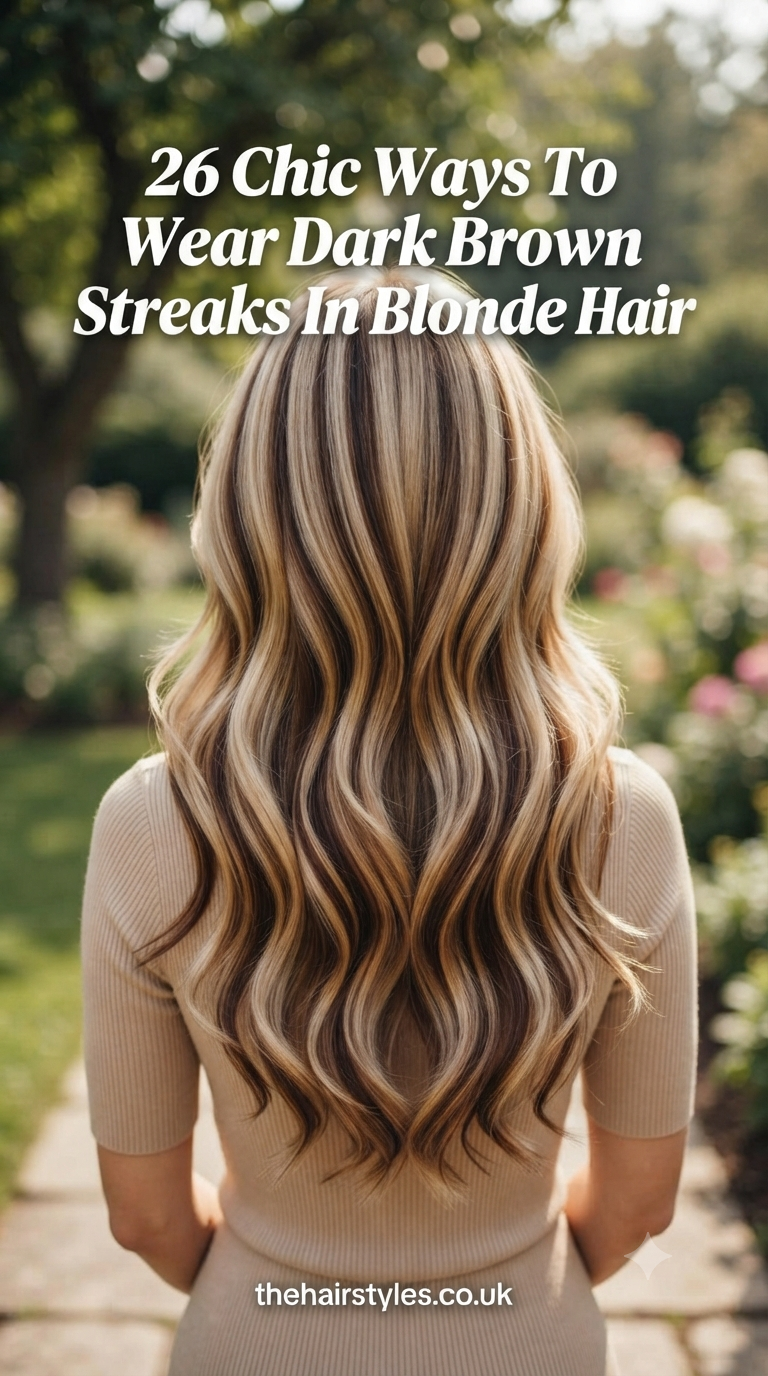 26 Chic Ways To Wear Dark Brown Streaks In Blonde Hair