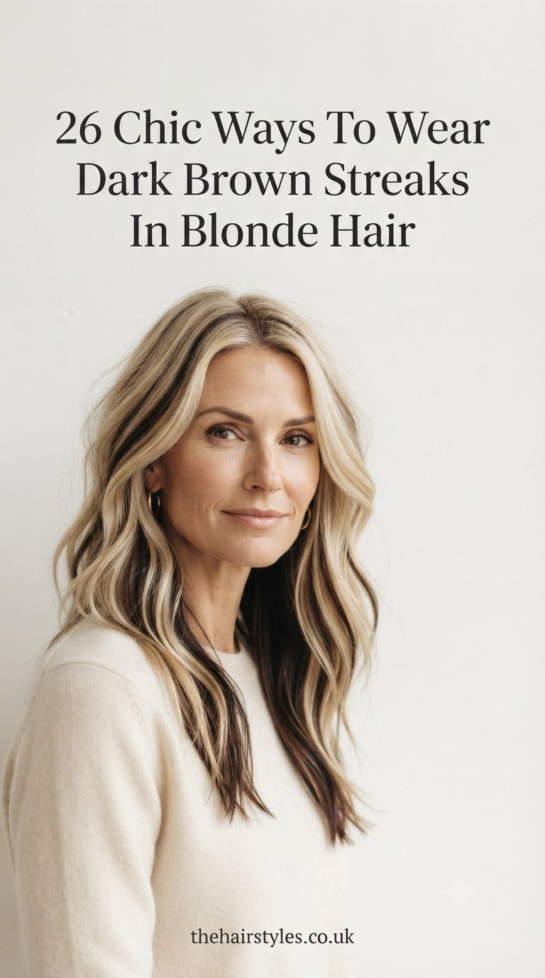 26 Chic Ways To Wear Dark Brown Streaks In Blonde Hair