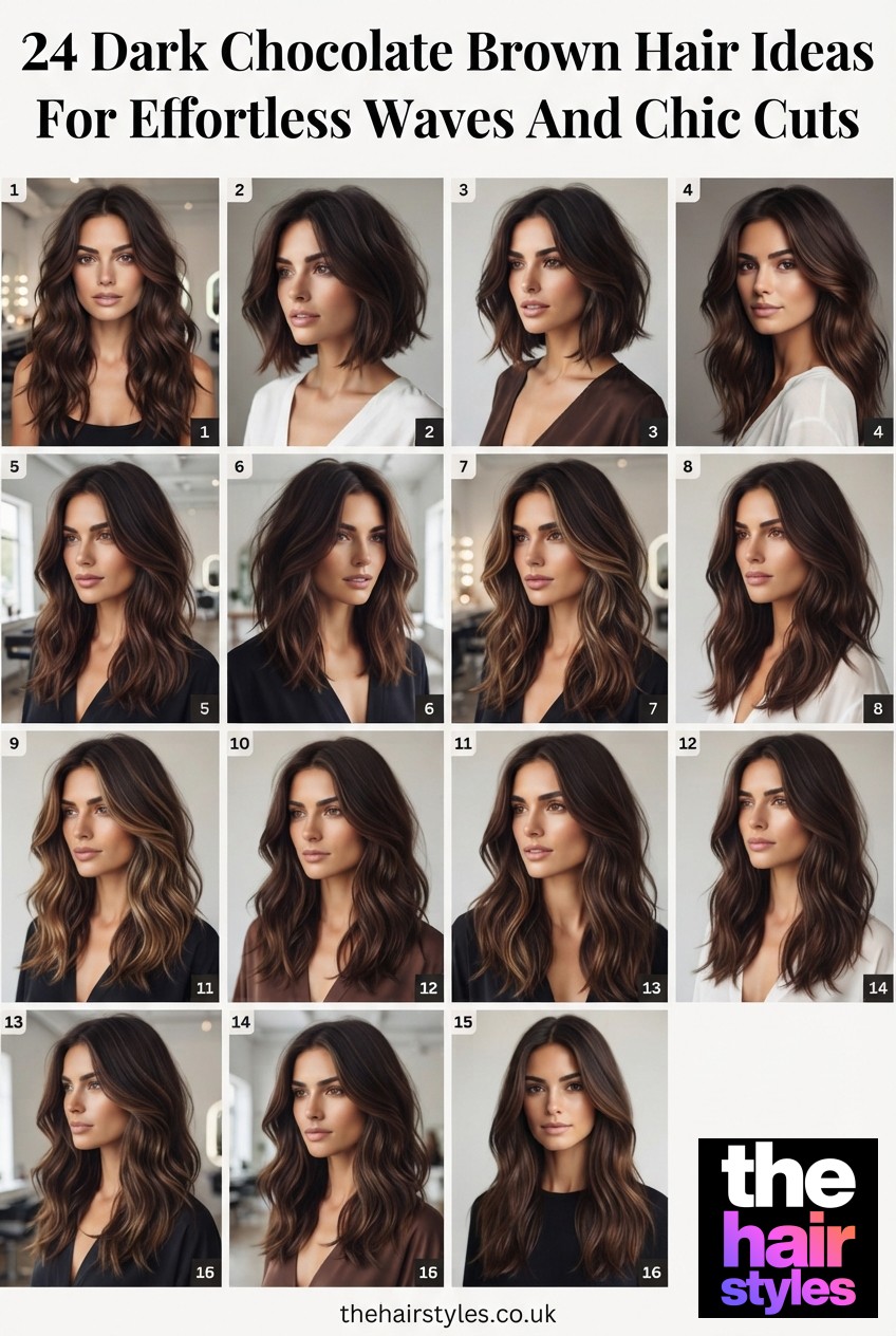 24 Dark Chocolate Brown Hair Ideas For Effortless Waves And Chic Cuts