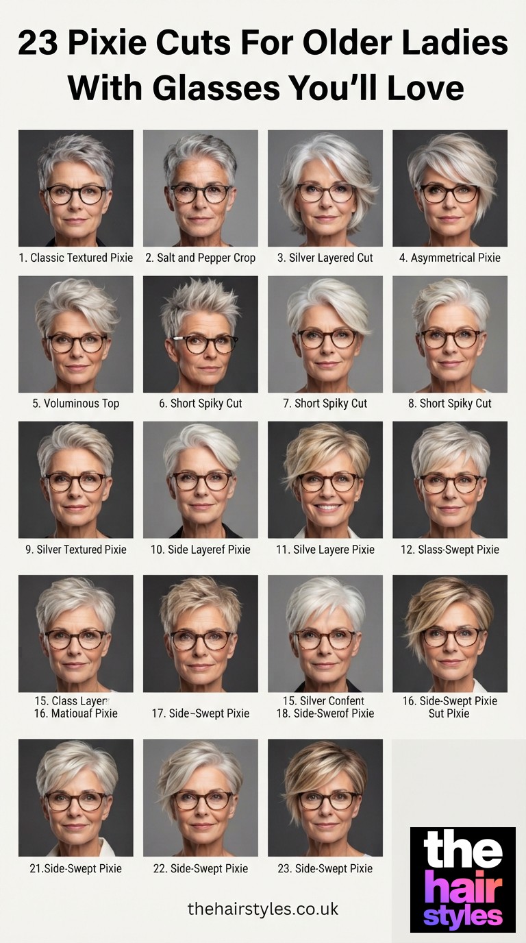 23 Pixie Cuts For Older Ladies With Glasses You’ll Love
