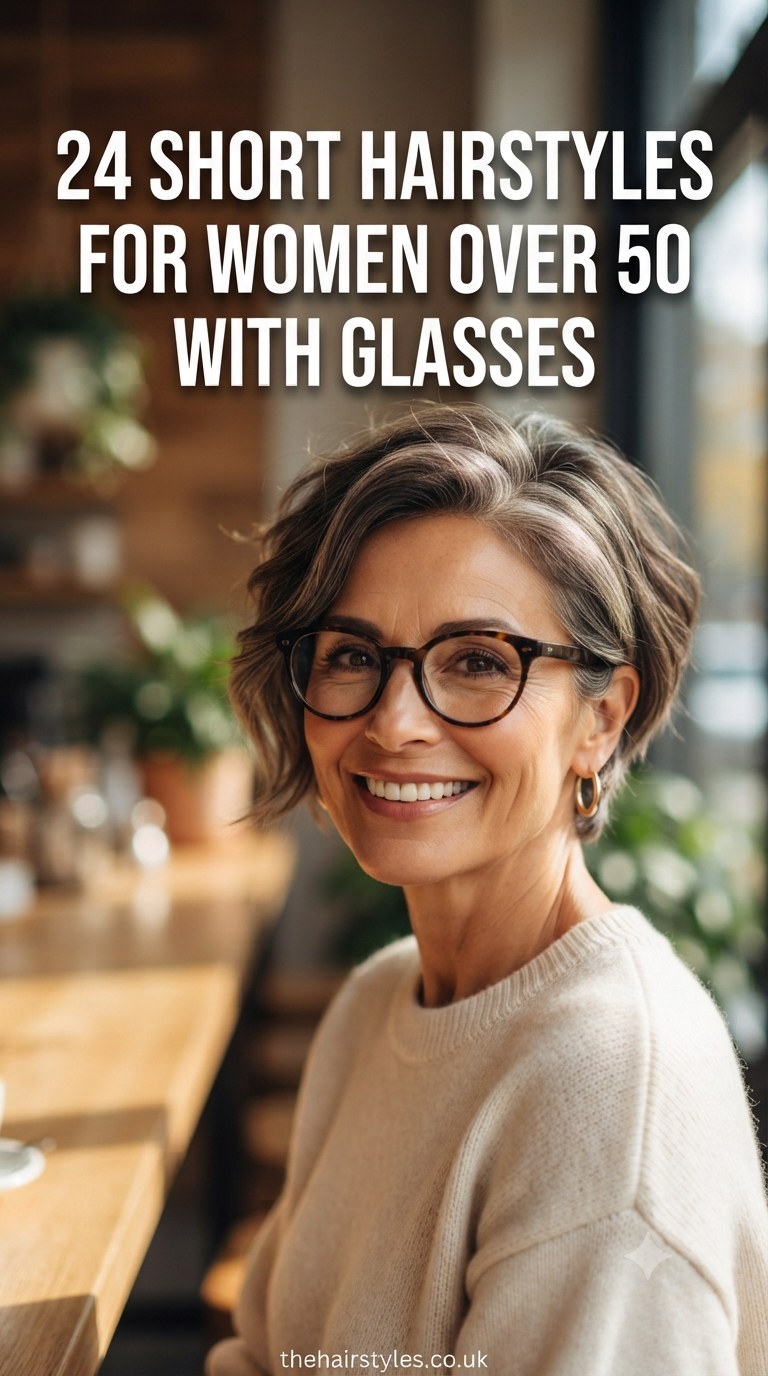 24 Short Hairstyles For Women Over 50 With Glasses