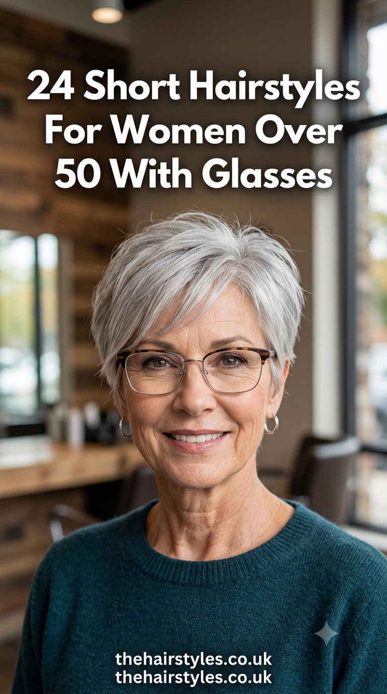 24 Short Hairstyles For Women Over 50 With Glasses