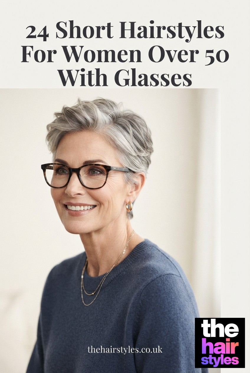 24 Short Hairstyles For Women Over 50 With Glasses