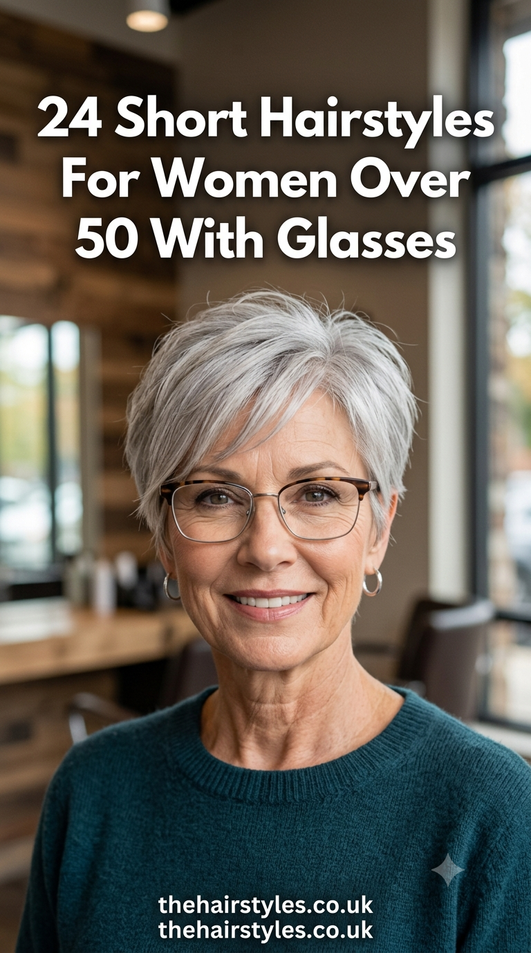 24 Short Hairstyles For Women Over 50 With Glasses