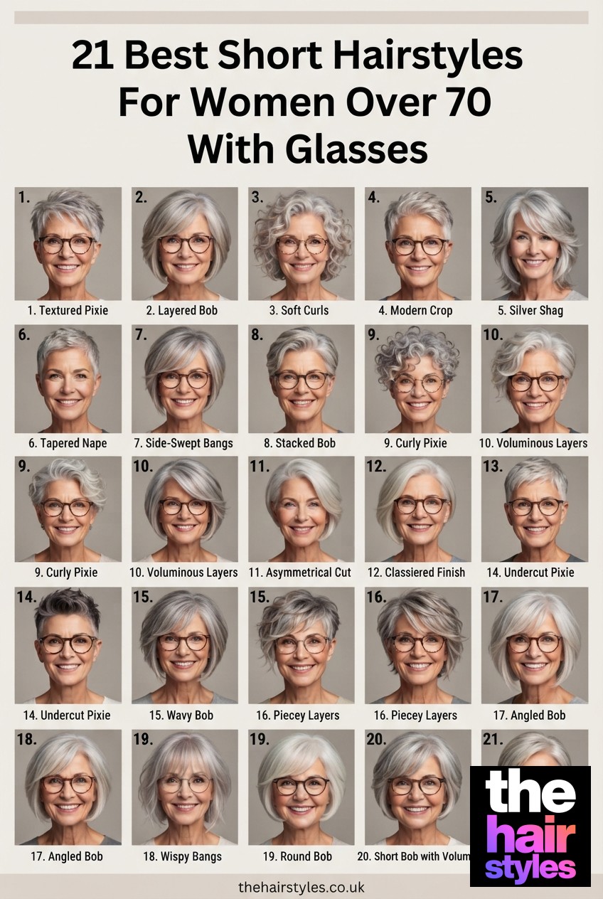 21 Best Short Hairstyles For Women Over 70 With Glasses