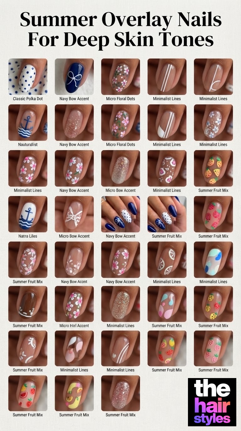 Summer Overlay Nails For Deep Skin Tones