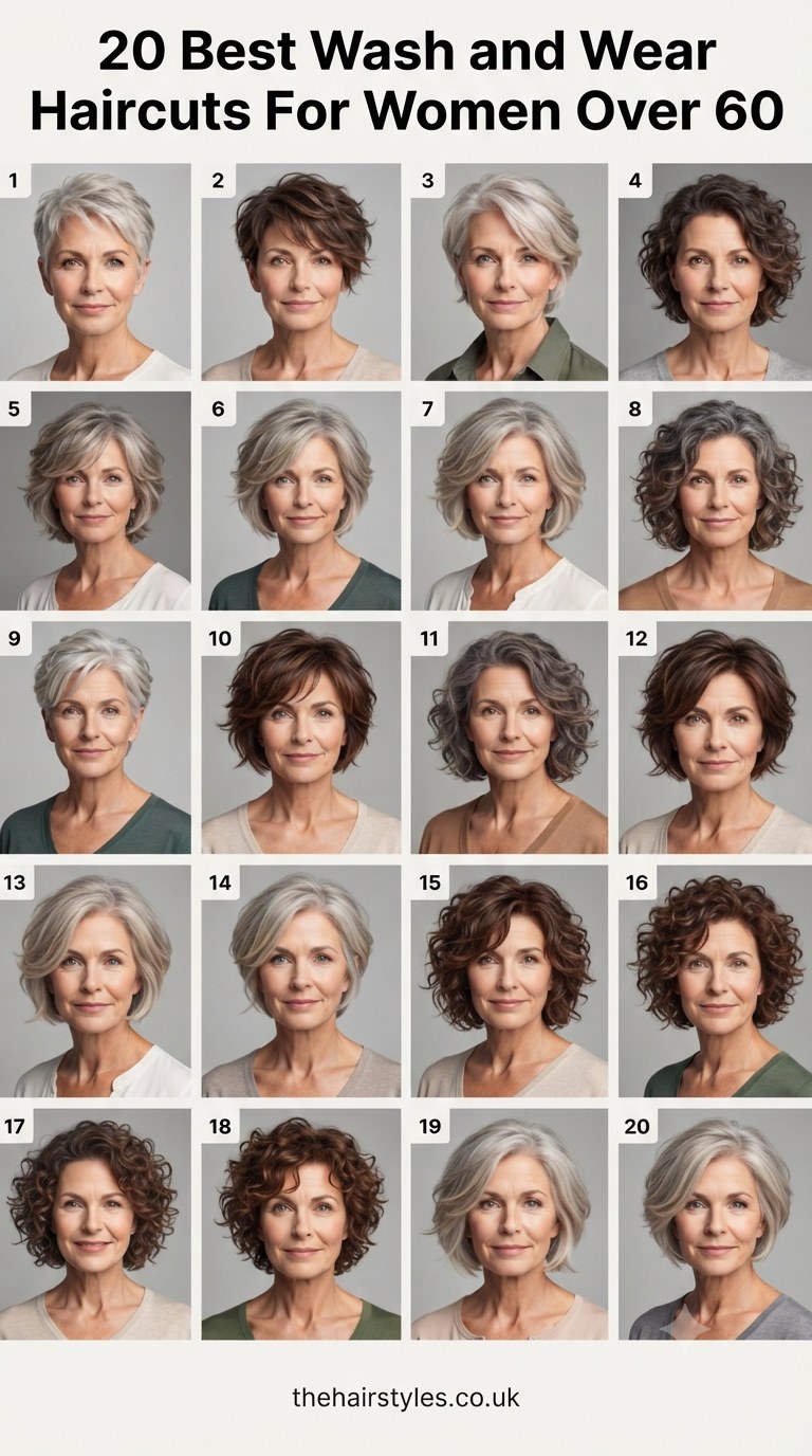 20 Best Wash and Wear Haircuts For Women Over 60