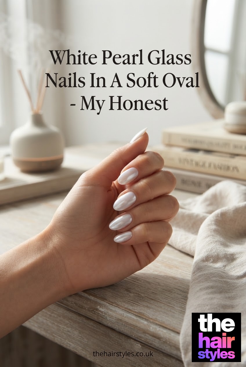 White Pearl Glass Nails In A Soft Oval - My Honest