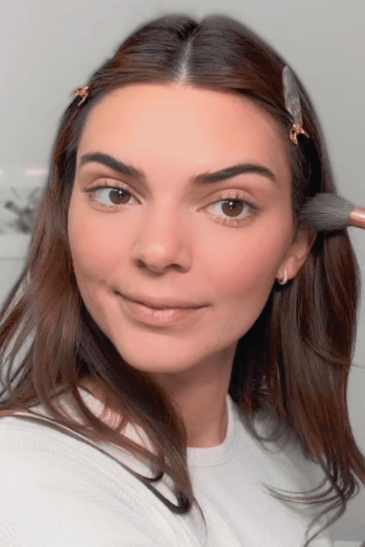 Kendall Jenner peach blush glow