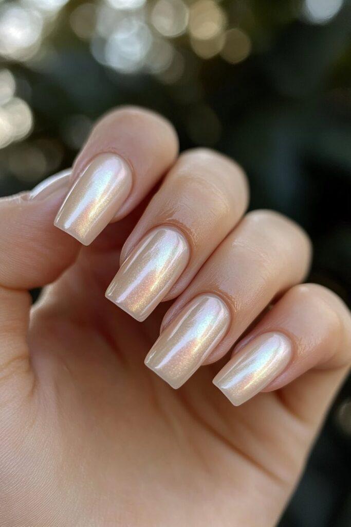 Pearl shimmer Sabrina inspired manicure