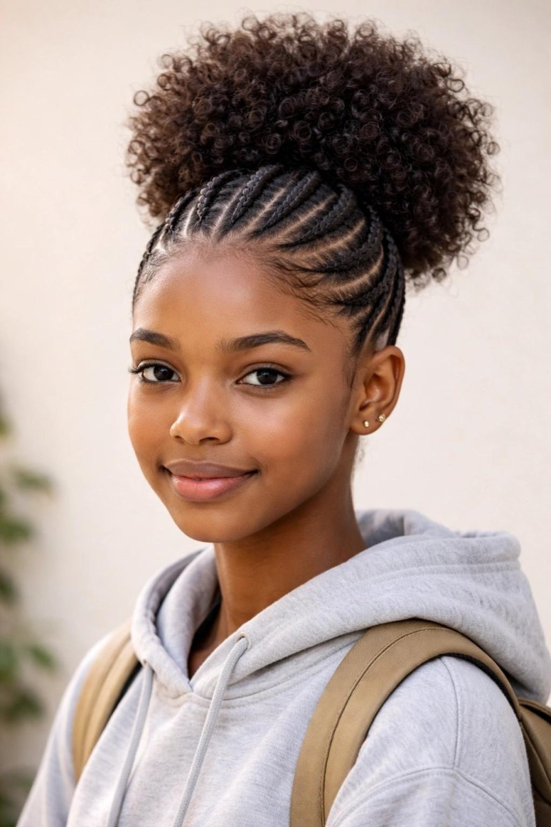 Protective hairstyle for school