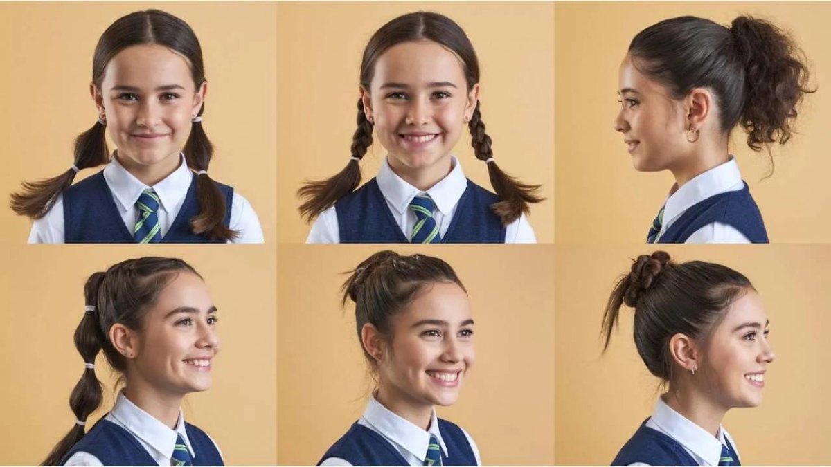 Quick hairstyle before school