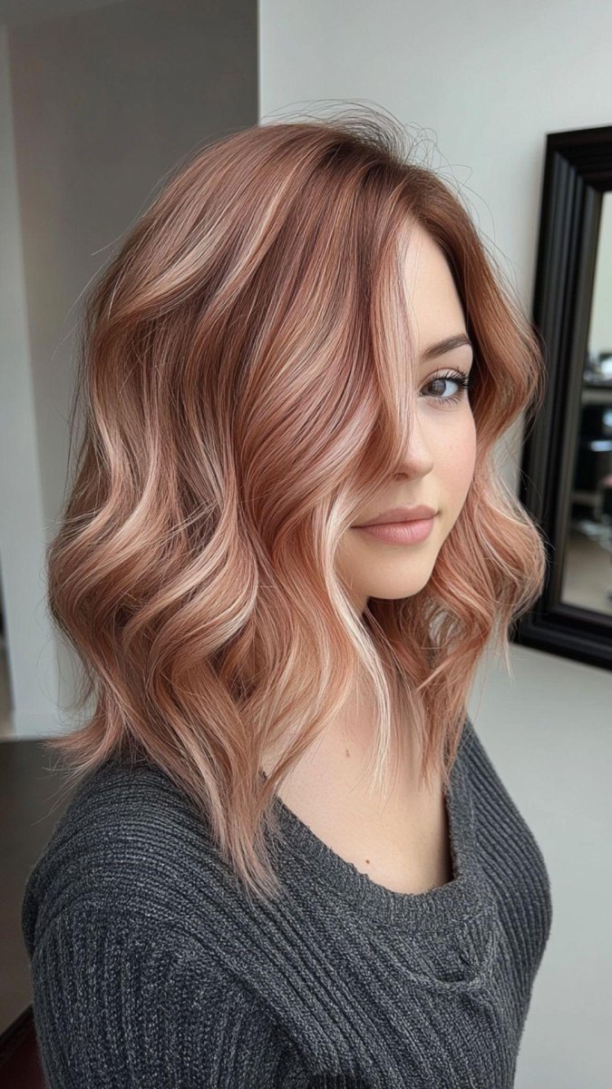 Rose gold hair colour