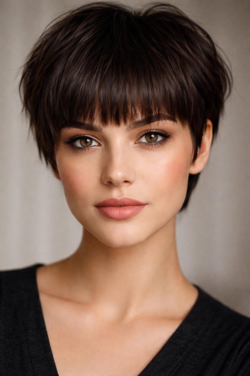 Short haircut with stylish fringe