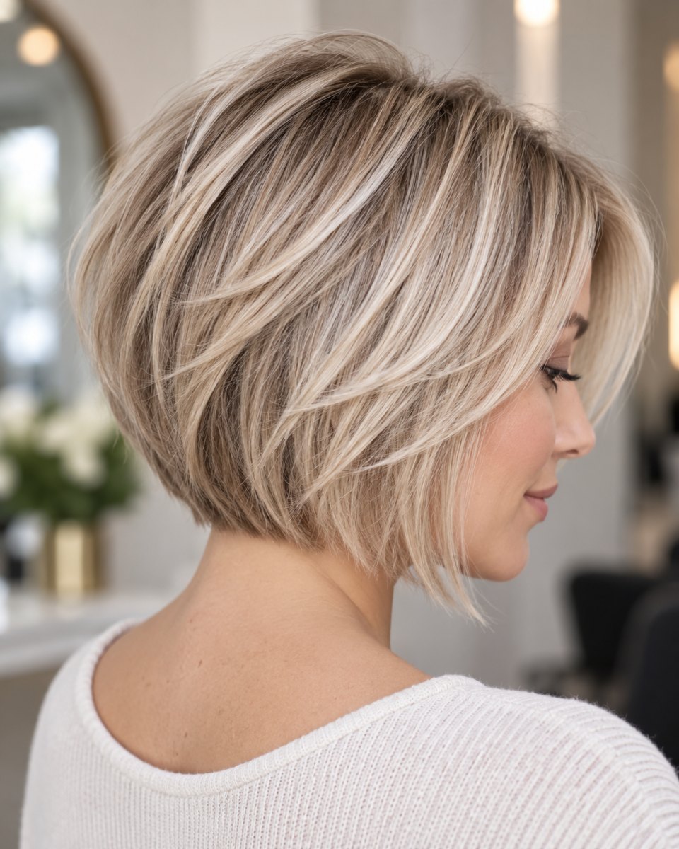 Short layered bob for thin hair